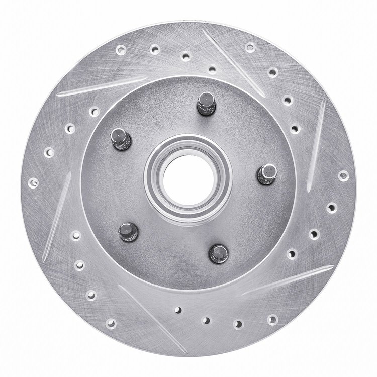 631-54110R Drilled/Slotted Brake Rotor [Silver], 1983-1994 Ford/Lincoln/Mercury/Mazda, Position: Front Right