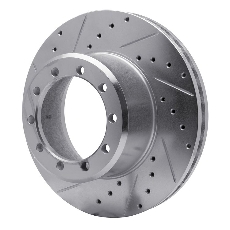 631-54112L Drilled/Slotted Brake Rotor [Silver], 1988-1998 Ford/Lincoln/Mercury/Mazda, Position: Front Left,Fr Left,Rear Left,Rr