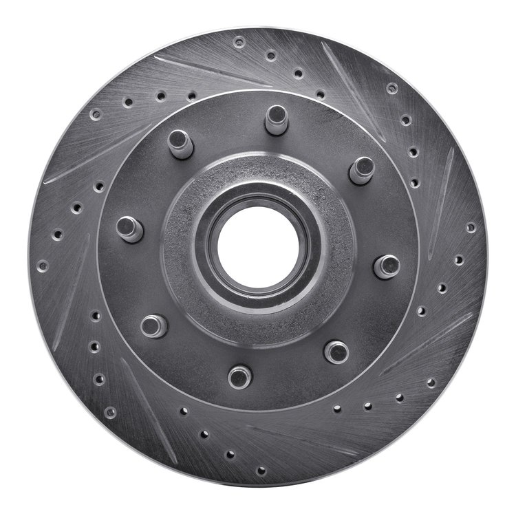 631-54118R Drilled/Slotted Brake Rotor [Silver], 1986-1994 Ford/Lincoln/Mercury/Mazda, Position: Front Right