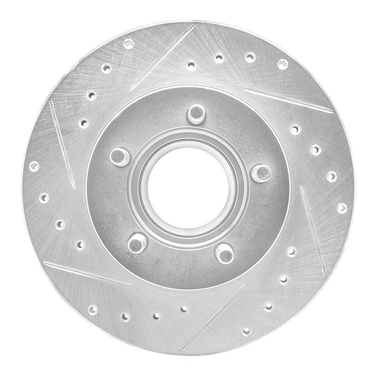 631-54119L Drilled/Slotted Brake Rotor [Silver], 1990-1994 Ford/Lincoln/Mercury/Mazda, Position: Front Left