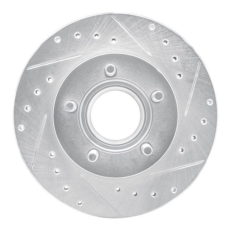 631-54119R Drilled/Slotted Brake Rotor [Silver], 1990-1994 Ford/Lincoln/Mercury/Mazda, Position: Front Right