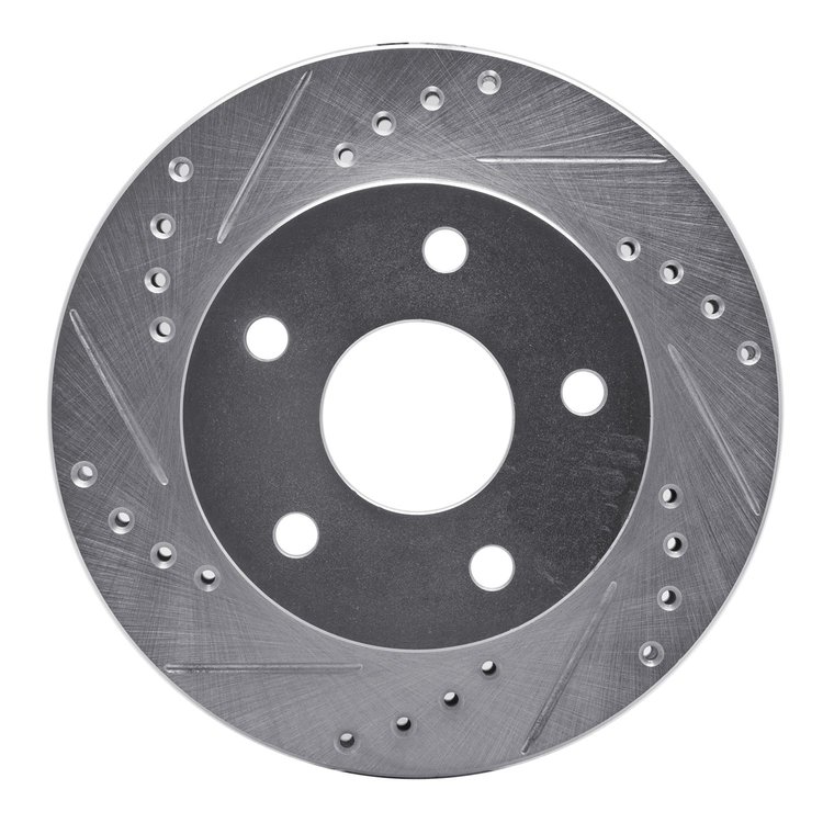 631-54120D Drilled/Slotted Brake Rotor [Silver], 1990-1997 Ford/Lincoln/Mercury/Mazda, Position: Left Front