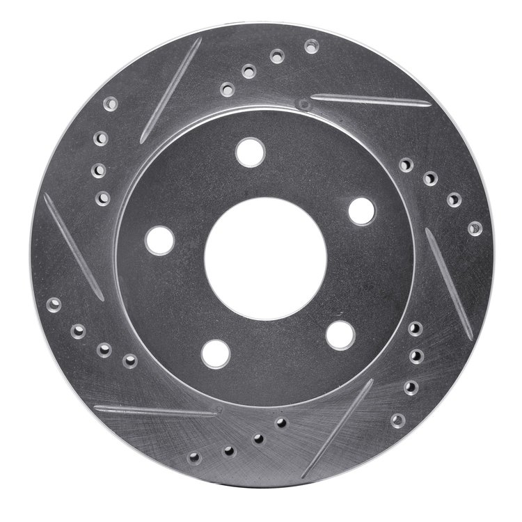 631-54121D Drilled/Slotted Brake Rotor [Silver], 1990-1997 Ford/Lincoln/Mercury/Mazda, Position: Right Front