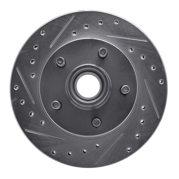 631-54122L Drilled/Slotted Brake Rotor [Silver], 1986-1992 Ford/Lincoln/Mercury/Mazda, Position: Front Left