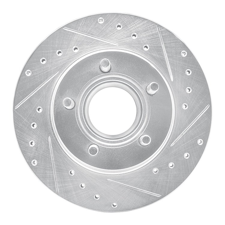 631-54125R Drilled/Slotted Brake Rotor [Silver], 1993-1994 Ford/Lincoln/Mercury/Mazda, Position: Front Right