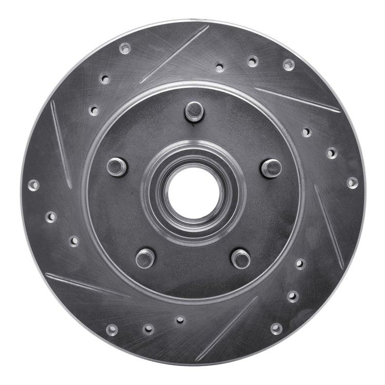 631-54126L Drilled/Slotted Brake Rotor [Silver], 1991-1994 Ford/Lincoln/Mercury/Mazda, Position: Front Left