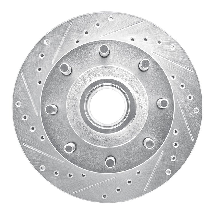 631-54127L Drilled/Slotted Brake Rotor [Silver], 1992-1994 Ford/Lincoln/Mercury/Mazda, Position: Front Left