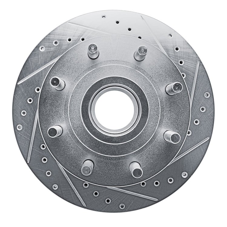 631-54128R Drilled/Slotted Brake Rotor [Silver], 1994-1994 Ford/Lincoln/Mercury/Mazda, Position: Front Right