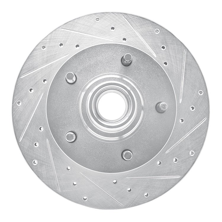631-54130R Drilled/Slotted Brake Rotor [Silver], 1994-2003 Ford/Lincoln/Mercury/Mazda, Position: Front Right