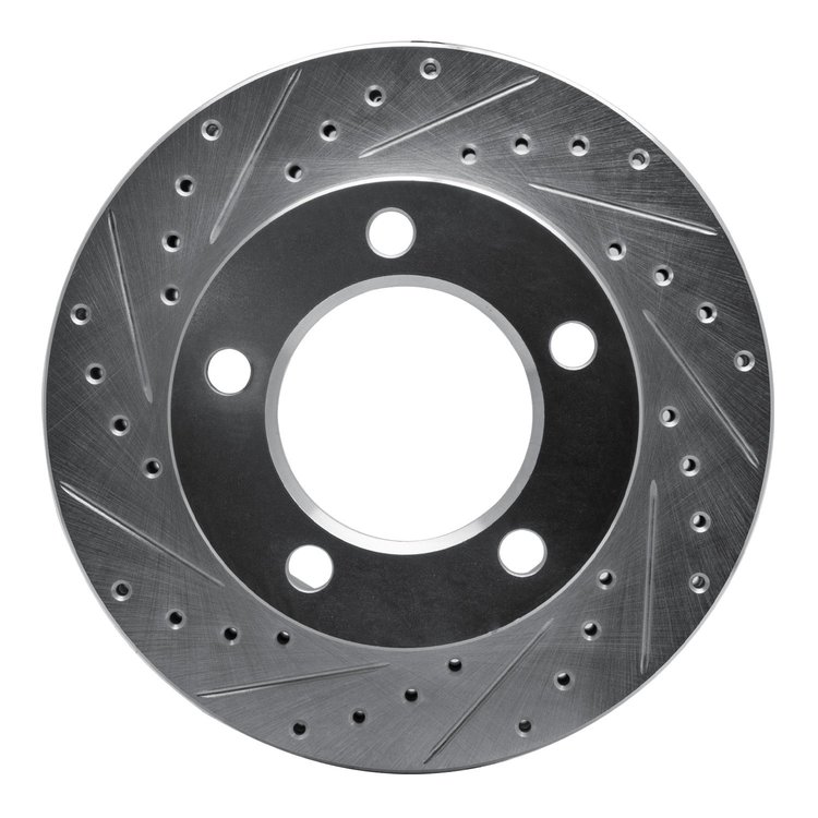 631-54131L Drilled/Slotted Brake Rotor [Silver], 1994-1996 Ford/Lincoln/Mercury/Mazda, Position: Front Left