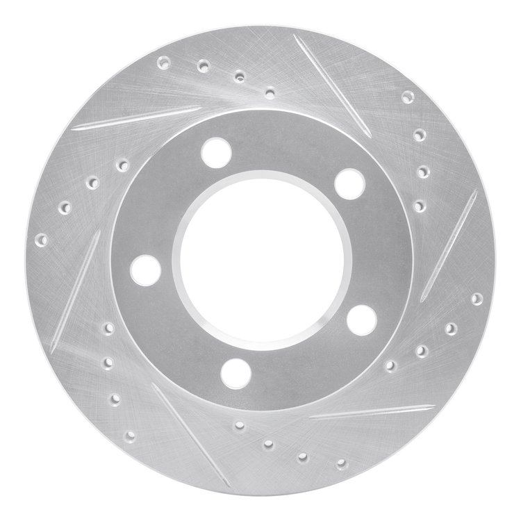631-54131R Drilled/Slotted Brake Rotor [Silver], 1994-1996 Ford/Lincoln/Mercury/Mazda, Position: Front Right
