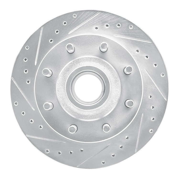 631-54135L Drilled/Slotted Brake Rotor [Silver], 1995-2004 Ford/Lincoln/Mercury/Mazda, Position: Front Left