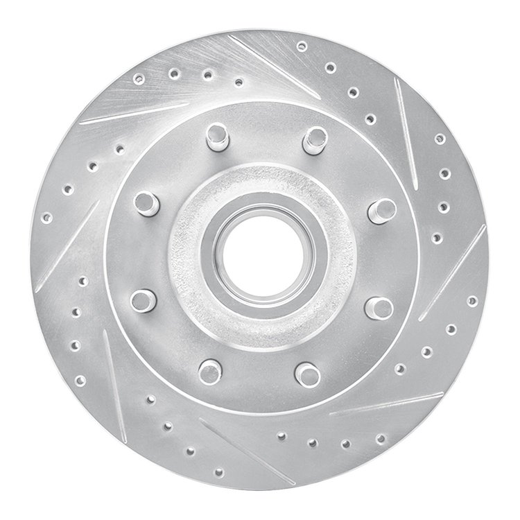 631-54135R Drilled/Slotted Brake Rotor [Silver], 1995-2004 Ford/Lincoln/Mercury/Mazda, Position: Front Right
