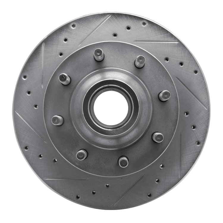 631-54136L Drilled/Slotted Brake Rotor [Silver], 1995-2007 Ford/Lincoln/Mercury/Mazda, Position: Front Left