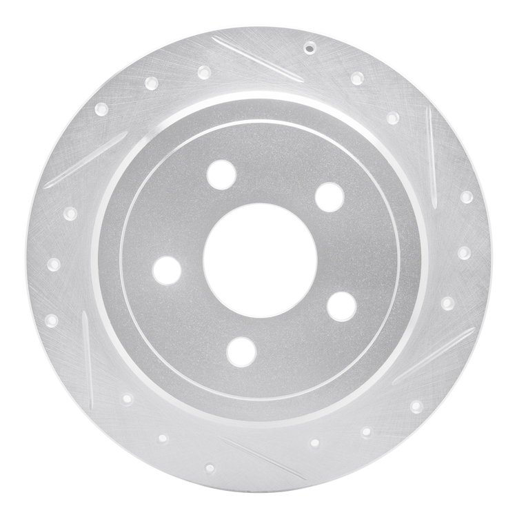 631-54137R Drilled/Slotted Brake Rotor [Silver], 1995-2003 Ford/Lincoln/Mercury/Mazda, Position: Rear Right