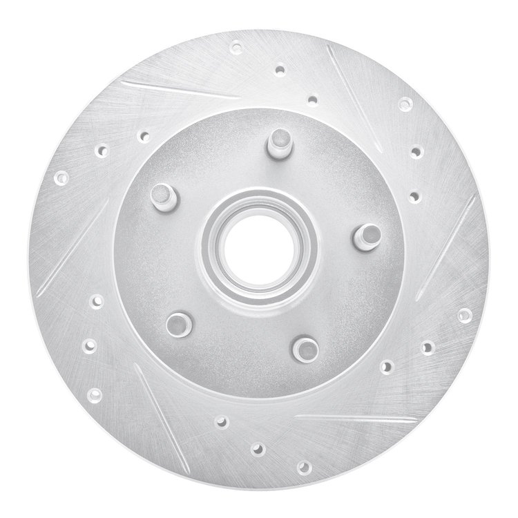 631-54138R Drilled/Slotted Brake Rotor [Silver], 1995-1997 Ford/Lincoln/Mercury/Mazda, Position: Front Right