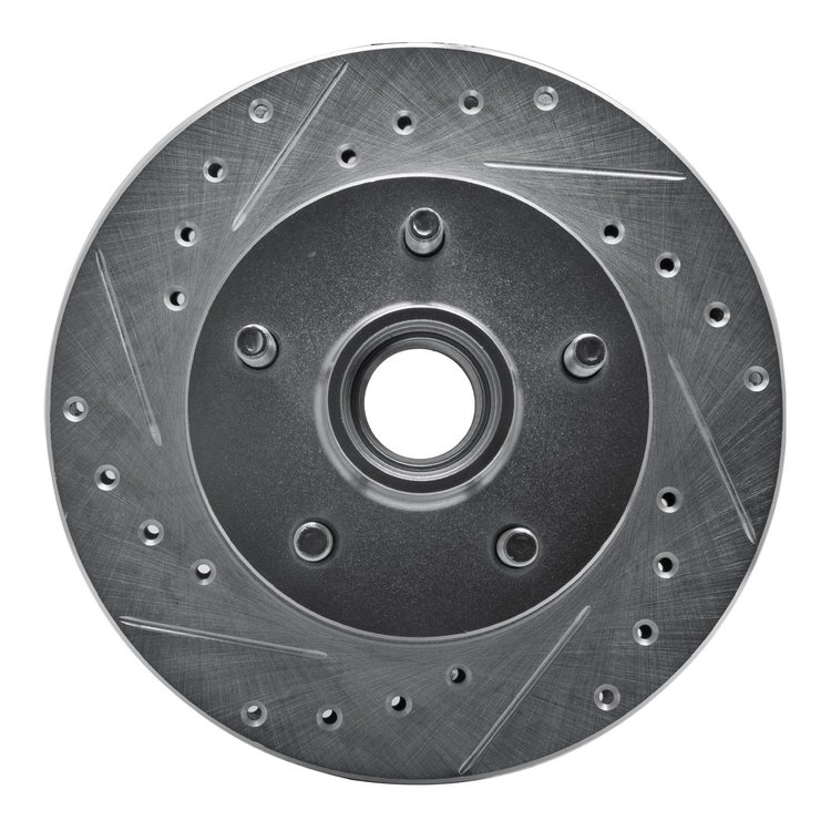 631-54139L Drilled/Slotted Brake Rotor [Silver], 1995-1997 Ford/Lincoln/Mercury/Mazda, Position: Front Left