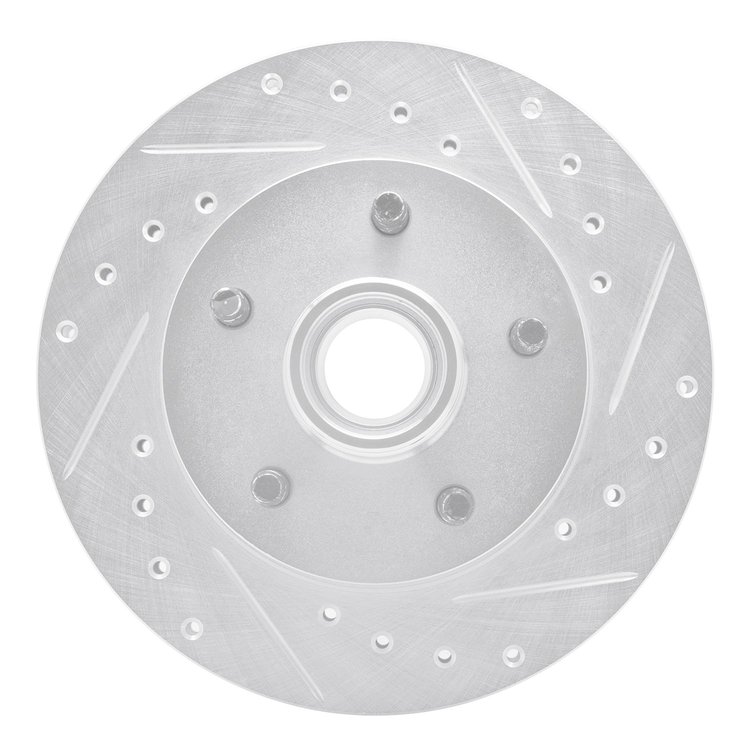 631-54139R Drilled/Slotted Brake Rotor [Silver], 1995-1997 Ford/Lincoln/Mercury/Mazda, Position: Front Right