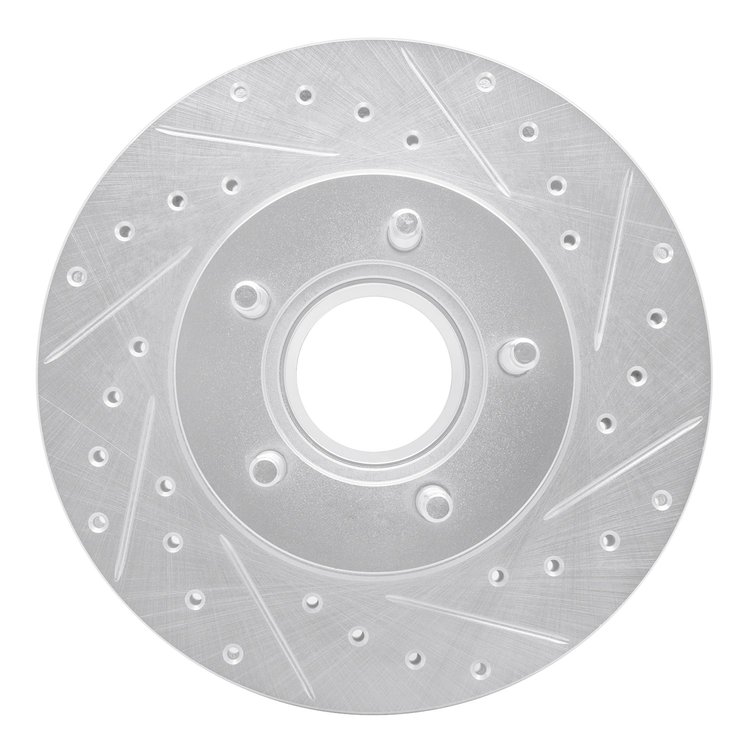 631-54140R Drilled/Slotted Brake Rotor [Silver], 1995-1997 Ford/Lincoln/Mercury/Mazda, Position: Front Right
