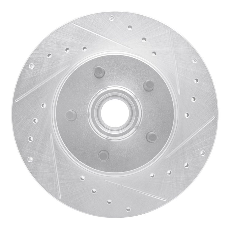 631-54141R Drilled/Slotted Brake Rotor [Silver], 1995-2011 Ford/Lincoln/Mercury/Mazda, Position: Front Right