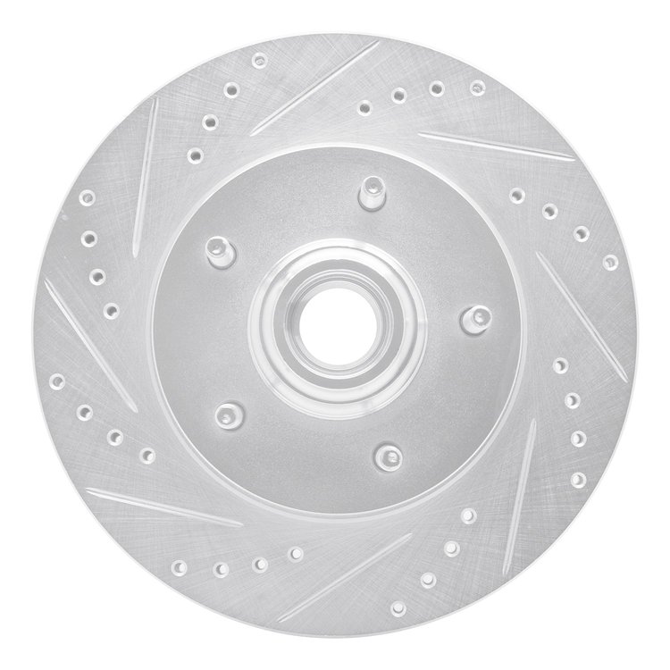 631-54145L Drilled/Slotted Brake Rotor [Silver], 1997-1999 Ford/Lincoln/Mercury/Mazda, Position: Front Left