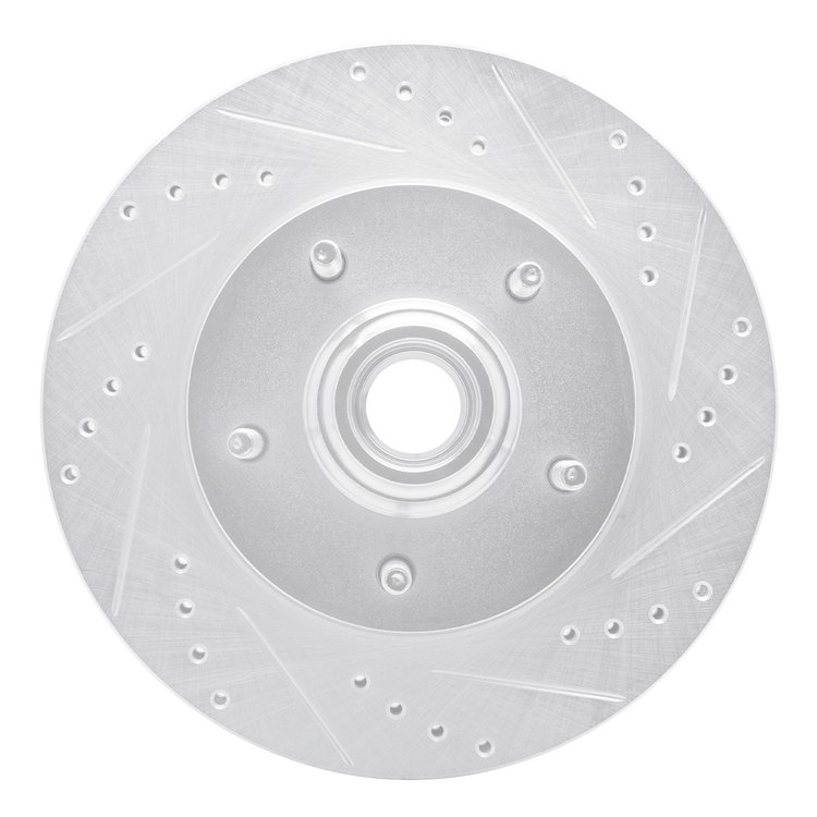 631-54145R Drilled/Slotted Brake Rotor [Silver], 1997-1999 Ford/Lincoln/Mercury/Mazda, Position: Front Right