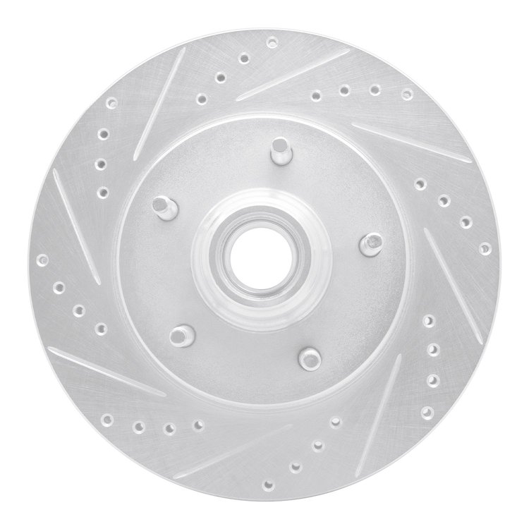 631-54146L Drilled/Slotted Brake Rotor [Silver], 1997-1999 Ford/Lincoln/Mercury/Mazda, Position: Front Left