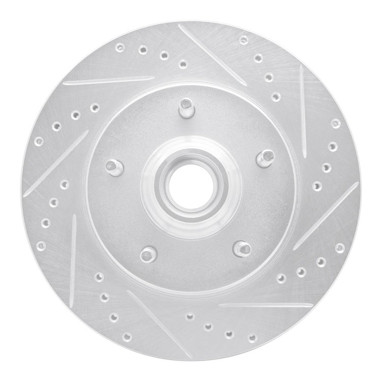 631-54146R Drilled/Slotted Brake Rotor [Silver], 1997-1999 Ford/Lincoln/Mercury/Mazda, Position: Front Right