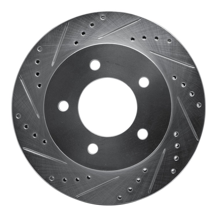 631-54147L Drilled/Slotted Brake Rotor [Silver], 1997-2004 Ford/Lincoln/Mercury/Mazda, Position: Front Left