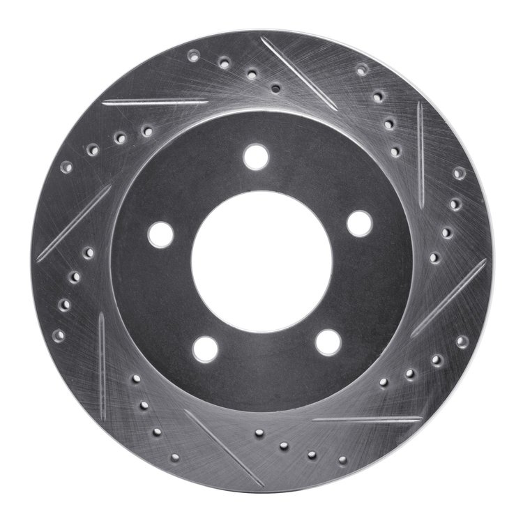 631-54147R Drilled/Slotted Brake Rotor [Silver], 1997-2004 Ford/Lincoln/Mercury/Mazda, Position: Front Right