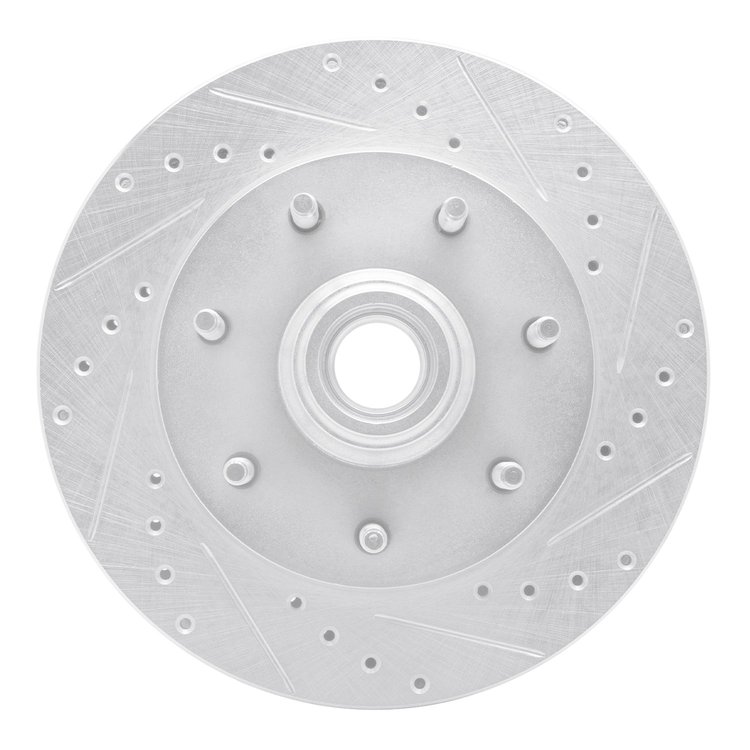 631-54150R Drilled/Slotted Brake Rotor [Silver], 1997-2004 Ford/Lincoln/Mercury/Mazda, Position: Front Right