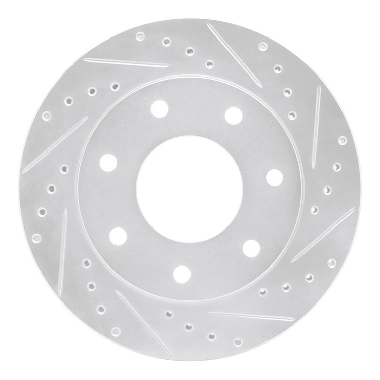 631-54152R Drilled/Slotted Brake Rotor [Silver], 1997-2004 Ford/Lincoln/Mercury/Mazda, Position: Front Right