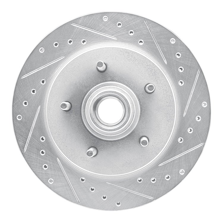 631-54153R Drilled/Slotted Brake Rotor [Silver], 1997-2000 Ford/Lincoln/Mercury/Mazda, Position: Front Right
