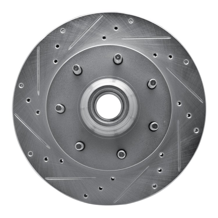 631-54155L Drilled/Slotted Brake Rotor [Silver], 1997-2002 Ford/Lincoln/Mercury/Mazda, Position: Front Left