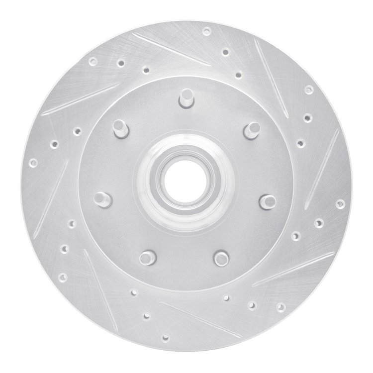 631-54155R Drilled/Slotted Brake Rotor [Silver], 1997-2002 Ford/Lincoln/Mercury/Mazda, Position: Front Right