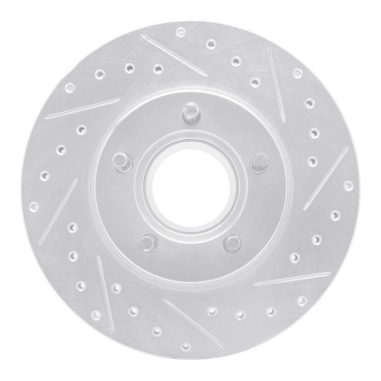 631-54156R Drilled/Slotted Brake Rotor [Silver], 1995-1997 Ford/Lincoln/Mercury/Mazda, Position: Front Right