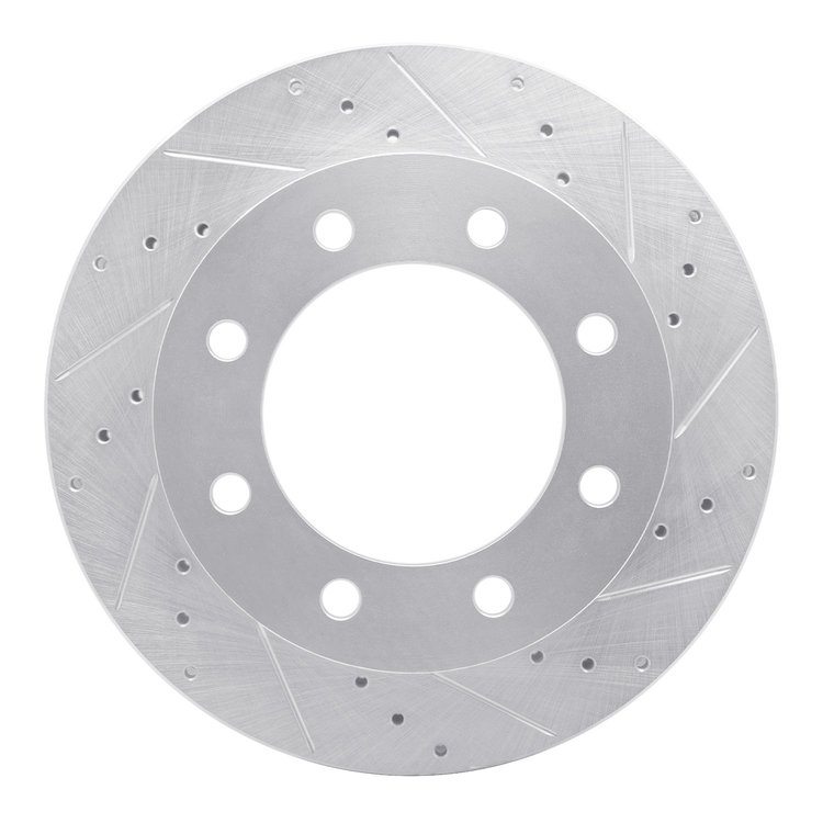 631-54157R Drilled/Slotted Brake Rotor [Silver], 1999-1999 Ford/Lincoln/Mercury/Mazda, Position: Front Right