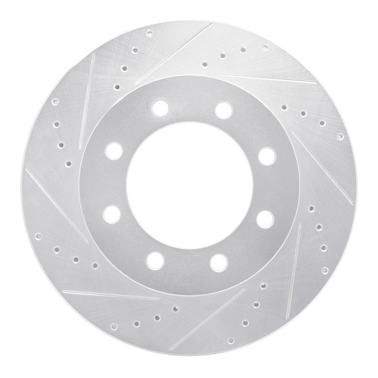 631-54158L Drilled/Slotted Brake Rotor [Silver], 1999-2001 Ford/Lincoln/Mercury/Mazda, Position: Front Left,Fr Left