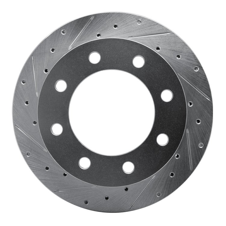 631-54161L Drilled/Slotted Brake Rotor [Silver], 1999-2005 Ford/Lincoln/Mercury/Mazda, Position: Rear Left