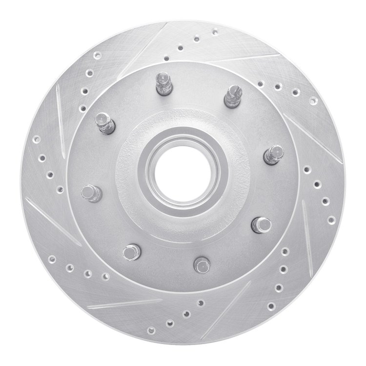 631-54162L Drilled/Slotted Brake Rotor [Silver], 1999-2002 Ford/Lincoln/Mercury/Mazda, Position: Front Left