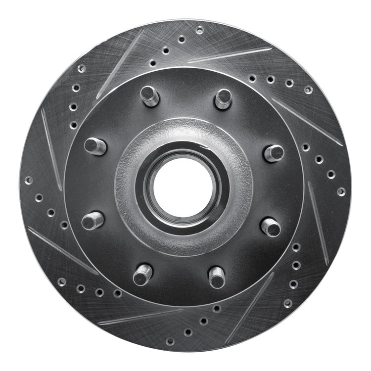631-54163L Drilled/Slotted Brake Rotor [Silver], 1999-2002 Ford/Lincoln/Mercury/Mazda, Position: Front Left