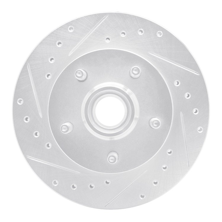 631-54165L Drilled/Slotted Brake Rotor [Silver], 1998-2002 Ford/Lincoln/Mercury/Mazda, Position: Front Left