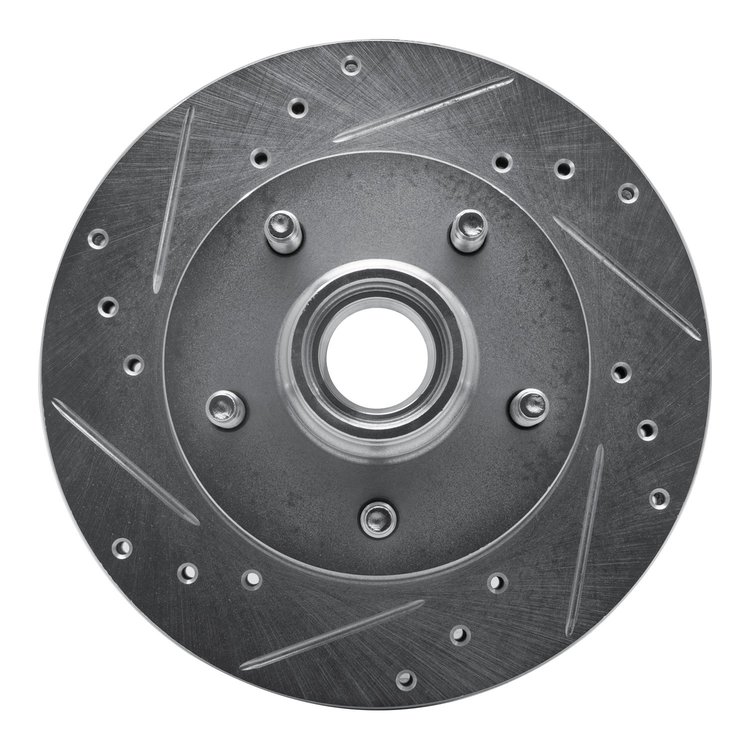 631-54166L Drilled/Slotted Brake Rotor [Silver], 1998-2002 Ford/Lincoln/Mercury/Mazda, Position: Front Left