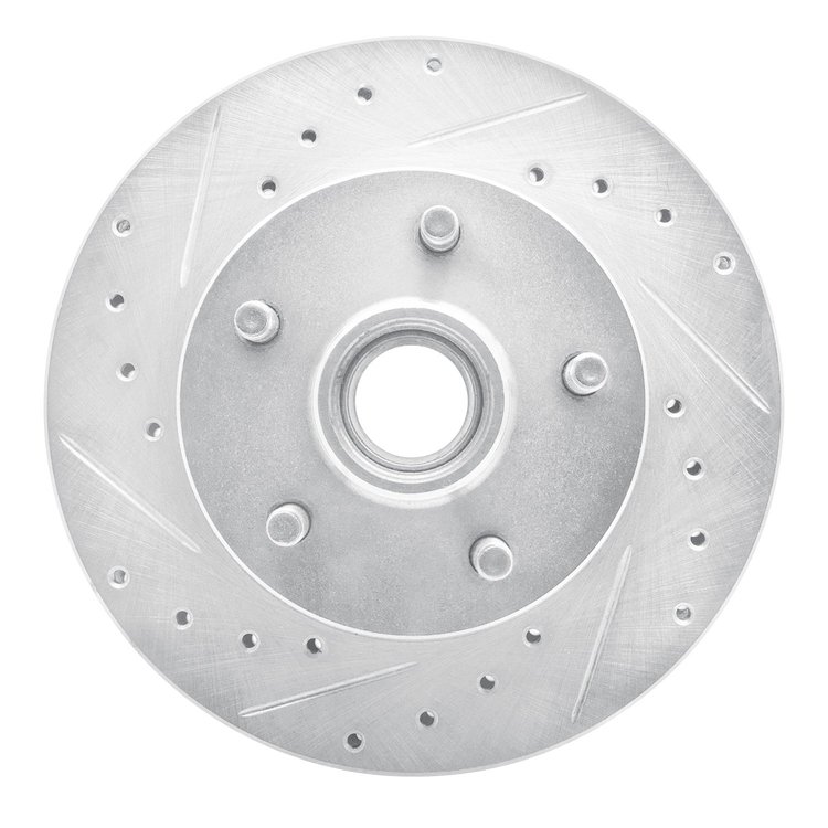 631-54166R Drilled/Slotted Brake Rotor [Silver], 1998-2002 Ford/Lincoln/Mercury/Mazda, Position: Front Right