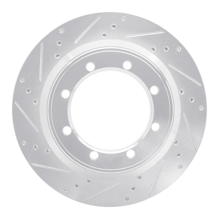 631-54168L Drilled/Slotted Brake Rotor [Silver], 1999-2007 Ford/Lincoln/Mercury/Mazda, Position: Rear Left