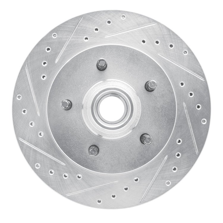 631-54170L Drilled/Slotted Brake Rotor [Silver], 1999-2004 Ford/Lincoln/Mercury/Mazda, Position: Front Left