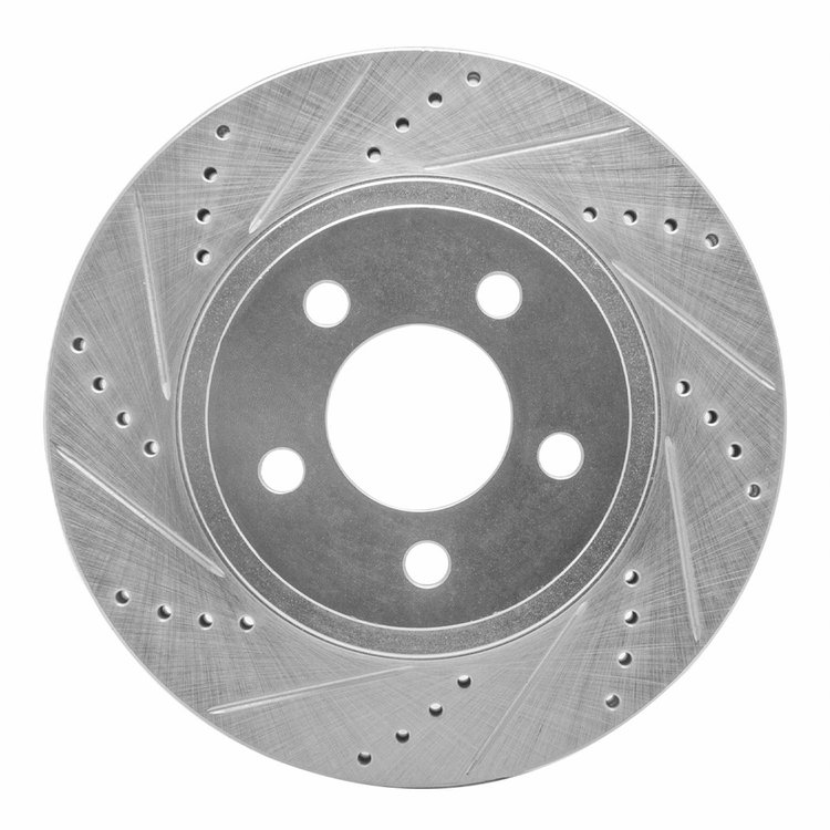 631-54171L Drilled/Slotted Brake Rotor [Silver], 2001-2011 Ford/Lincoln/Mercury/Mazda, Position: Front Left
