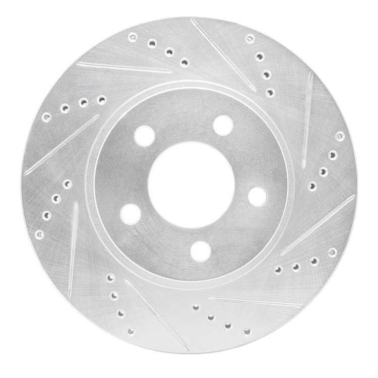 631-54171R Drilled/Slotted Brake Rotor [Silver], 2001-2011 Ford/Lincoln/Mercury/Mazda, Position: Front Right