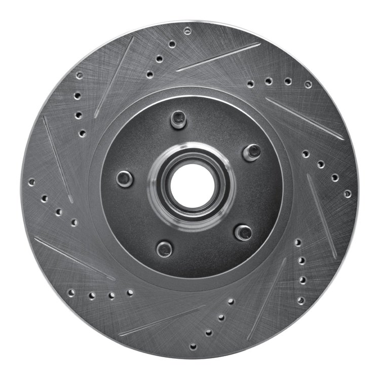 631-54172L Drilled/Slotted Brake Rotor [Silver], 2001-2005 Ford/Lincoln/Mercury/Mazda, Position: Front Left