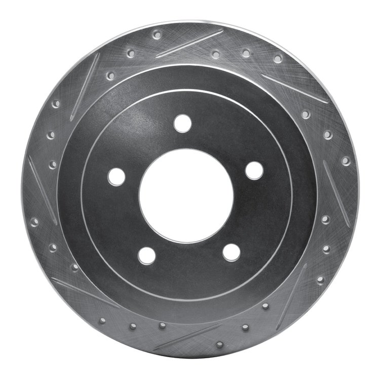 631-54173L Drilled/Slotted Brake Rotor [Silver], 1997-2004 Ford/Lincoln/Mercury/Mazda, Position: Rear Left